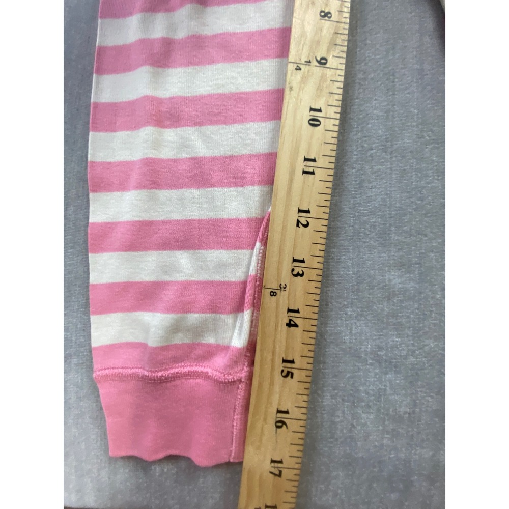 Hanna Andersson Kids Pink White Striped Organic Cotton Pajama Set Size 110 US 5 - Picture 3 of 6